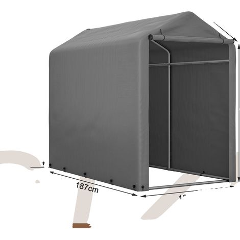 Garaje para bicicletas, estructura de acero resistente, protección contra la intemperie, 1 x 1,87 x 1,60 m (1/2)