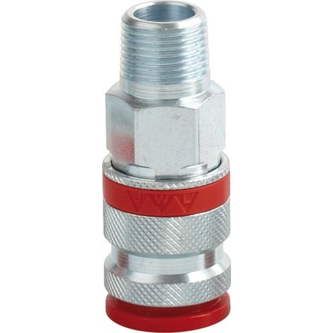 JWL Stahlkupplung DN 7,8 BSP mit Außengewinde 3/8" (1/2)