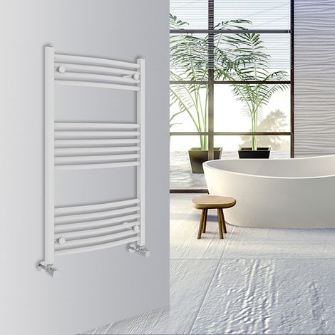 WarmeHaus Curved Bathroom Heated Towel Rail 1000x600mm White