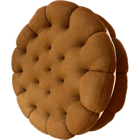 Niedliches Keks-Kissen, weich und atmungsaktiv, gefüllt mit PP-Baumwolle, für Studentenwohnheim oder Nachttisch, 450 g, schokoladenbraun (1/5)