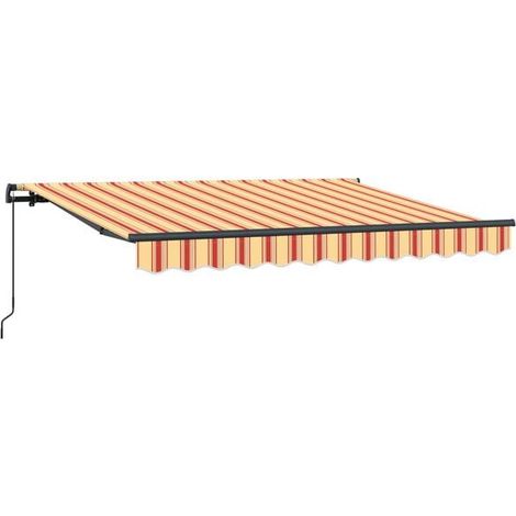 Store rétractable, jaune-orange, 250 x 200 cm, en tissu.