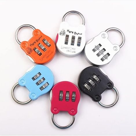 Cadenas à combinaison miniature pour bagages, cadenas à combinaison 3 chiffres, cadenas à combinaison coloré, pour salle de sport, valise, armoire, sac à dos (couleur aléatoire)