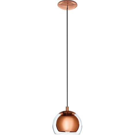 Suspension luminaire Rocamar, lustre suspendu en métal aspect cuivre (1/5)