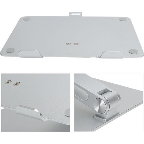 Supporto portatile per laptop, altezza regolabile, design universale, adatto a tutti i laptop, pieghevole, robusto ed ergonomico.