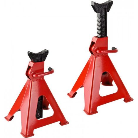 Dema – Chandelles à crémaillère lot de 2 – Charge maximale 6000 kg – Réglable de 390 à 600 mm – Construction robuste pour garages