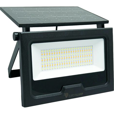 Europalamp – Projecteur solaire LED 30W – 4200 lumens – 3 températures de couleur (3000K/4000K/6000K) – Étanche IP65 pour extérieur