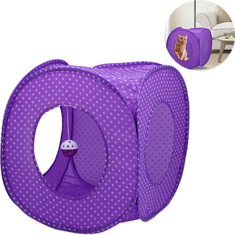 Cube de jeu extensible et flexible pour chat, tunnel de jeu pour chaton, jouets pour chats.
