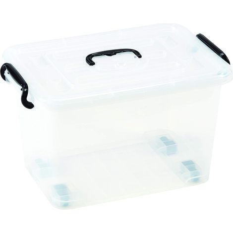 King Home K-BOX 25L TRANSPARENT KASTEN MIT RÄDERN 44,5x26,5x31h cm (1/4)