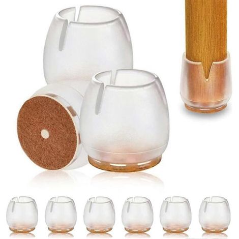 Lot de 24 embouts de chaise en silicone de 25 à 30 mm pour pieds de chaise et pieds de meubles ronds. Protection optimale pour les sols. (1/4)