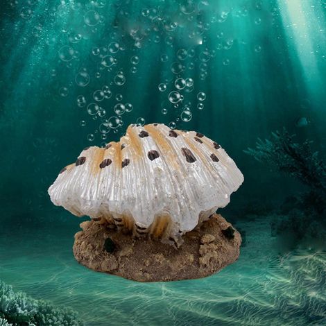 Pierre à bulles d'air artificielle pour aquarium, pour décoration en résine de coquillage. Sûre et sans danger. (1/4)