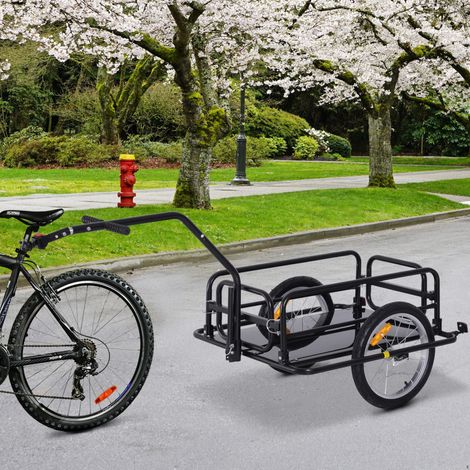 Remorque vélo pliable 155x71,5x77 cm acier noir HAVRYA (1/3)