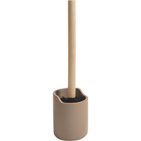 Brosse wc avec support Polyrésine & bois SYBELLA cappuccino Spirella (1/4)