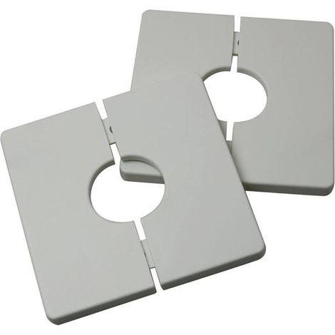 Lot de 2 cache-tuyaux carrés autocollants en plastique PVC pour tuyau de douche de 33 mm de diamètre (1/4)