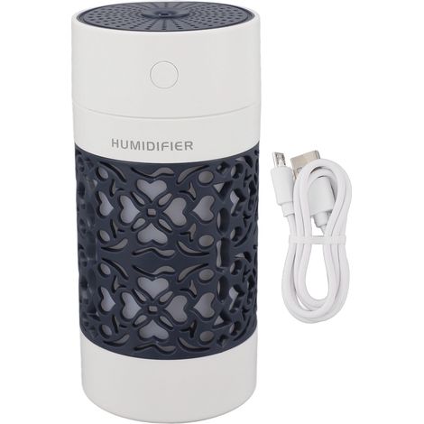 Humidificateur de voiture à ultrasons, grand volume de pulvérisation, silencieux, mini USB 250 ml, diffuseur d'huiles essentielles pour voiture, bureau, chambre, bleu foncé (1/5)
