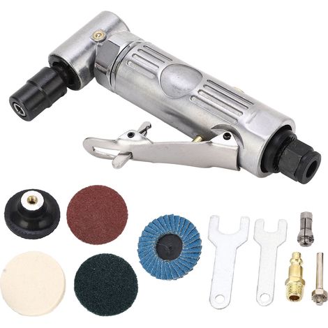Pneumatischer Winkelschleifer mit Druckluft-Geradschleifer, 0,3 PS Motor, 1/4"- und 1/8"-Schnellspannfutter, einstellbare Drehzahl