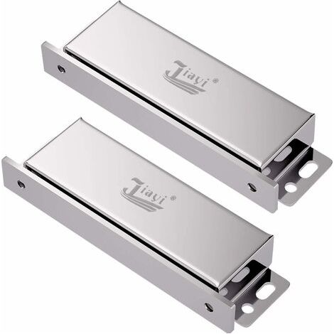 Aiperq Magnetic Door Latch, 2 Pieces, Stainless Steel Magnetic Latch for Cabinet Doors, Strong and Robust Magnetic Furniture Closure, Holds Up to 40kg, for Drawers, Shower Doors, and Wardrobes (1/4)
