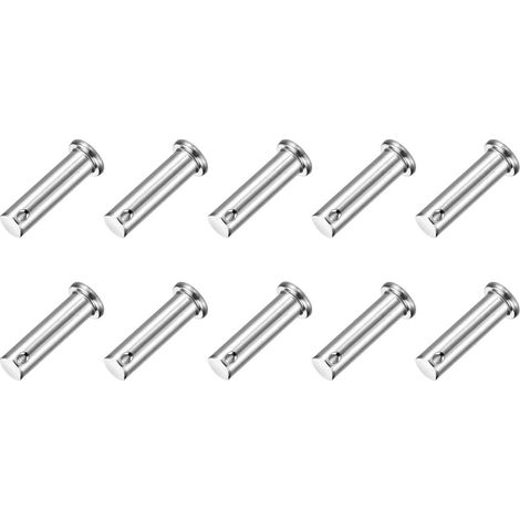 10Pcs M10 x 35mm Goupilles À Trou Unique, 304 Acier Inoxydable Tête Plate Goupilles D’attelage Pour Verrou De Remorque, Installation De Meubles, Équipement Industriel (1/5)