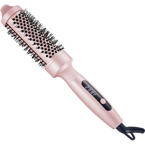 Beheizte Bürste, Thermobürste, beheizter Kamm, 38 mm, Thermo-Lockenbürste, Haarglättungsbürste, 3-in-1-Keramik-Heizlockenstab, verwendet als Kamm, Glätteisen, Lockenstab