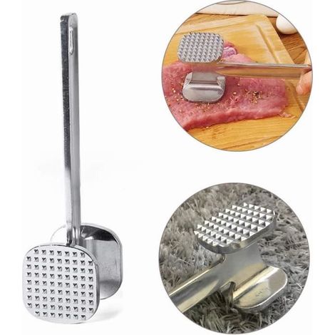 Attendrisseur de Viande - Non spécifié - Marteau Double Face - Alliage d'aluminium - Argent - 522.5CM (1/4)
