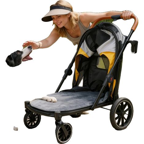 Transporteur pour animaux, Tissu durable et cadre en métal, Dimensions 76 x 50 x 100 cm, Capacité de poids 42 kg, Design pliable, Design à quatre roues (1/5)