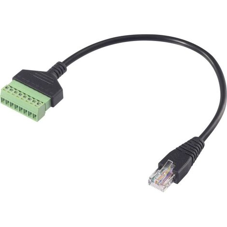 Online Store RJ45 réseau informatique Câble adaptateur [1x RJ45 mâle 8P8C - 1x Raccordement par serrage] 30 cm noir A590603 (1/3)