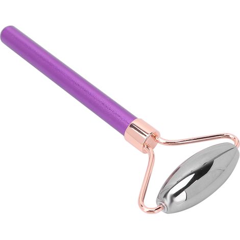 Rouleau de massage facial portable pour peau ferme et liftée, violet, appareil de soin à domicile, lissant et tonifiant le visage. (1/5)
