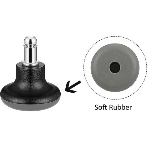 5 roulettes de rechange pour chaise, roulettes cloche de 5 cm de haut pour tabouret (noires) (1/5)