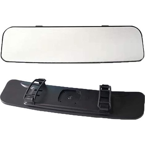 Rétroviseur Intérieur avec Boucle, Rétroviseur Panoramique Grand Angle pour Voiture, SUV, Monospace Camionnette (Miroir Blanc, 30 8cm) (1/5)