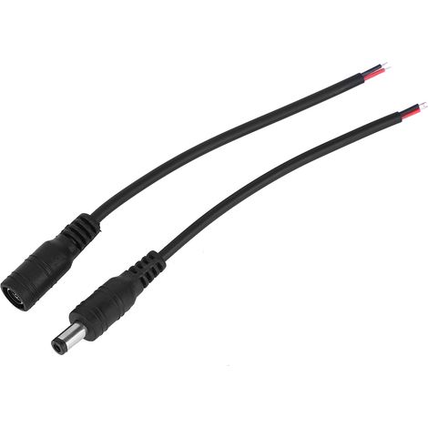 paires de connecteurs jack d'alimentation CC mâles/femelles 5,5 x 2,1 mm (noir) (1/5)
