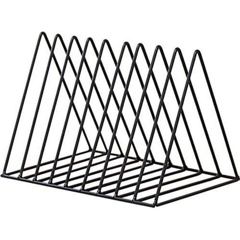 Supports de Dossiers Triangulaires Porte-Revues en Métal Treillis Lot de 10 Noir Décoration Bureau Maison (1/4)
