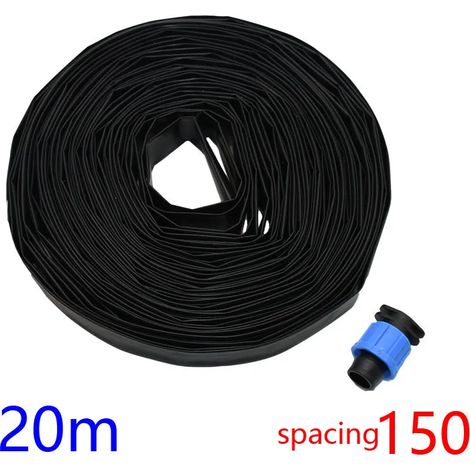 Ruban d'irrigation goutte à goutte (20 m) pour système d'irrigation, épaisseur de paroi de 16 mm, espacement de 150 mm, diamètre de paroi de 0,2 mm (1/5)