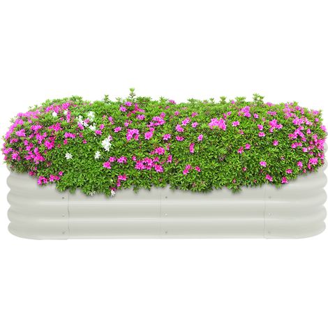 Jardinière Surélevé à Plantes en Métal 150x60x43 cm Bac de Potager Extérieur pour légumes, herbes aromatiques et fleurs (1/5)