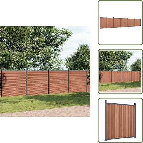 Clôture en aluminium - vidaXL Panneau de clôture marron 1045x186 cm WPC - Clôture d'intimité (1/5)
