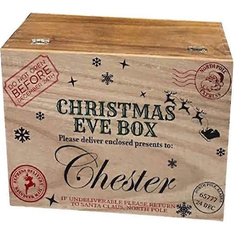 Boîte à souvenirs de Noël en bois, coffret cadeau de Noël pour enfant (1/4)