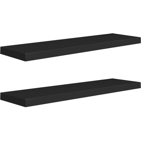 vidaXL Scaffali a Parete 2 pz Neri 90x23,5x3,8 cm in MDF