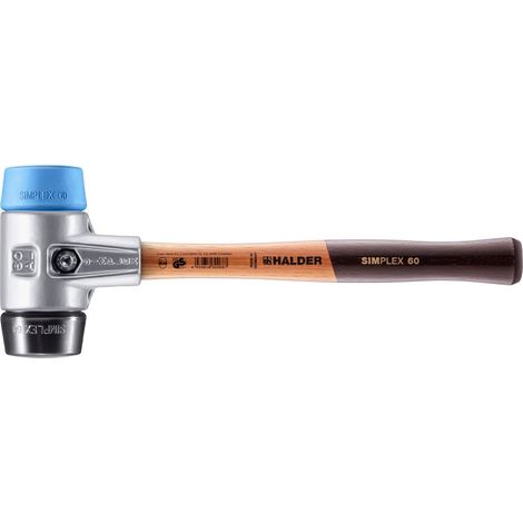 HALDER SIMPLEX TPE-Hammer weich / TPE weich mit Aluminiumgehäuse und Holzstiel - D=60 mm - 3112.060 (1/5)