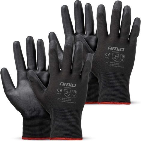 Guantes protectores de poliuretano talla 8 3131X 4 unidades amio-04631 (1/5)