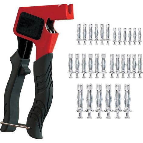 Kit d Outils de Réglage D ancrage Mural, Cheville Molly, Outil de Réglage en Métal pour Ancrage Mural Robuste avec Pince, Avec 30 vis d Cheville Murale Cheville à Expansion (1/5)