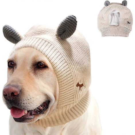 Quiet Ears für Hunde: Nacken- und Ohrenschutz für Haustiere, Hunde-Ohrenschützer, Lärmschutz für Haustiere-Beige