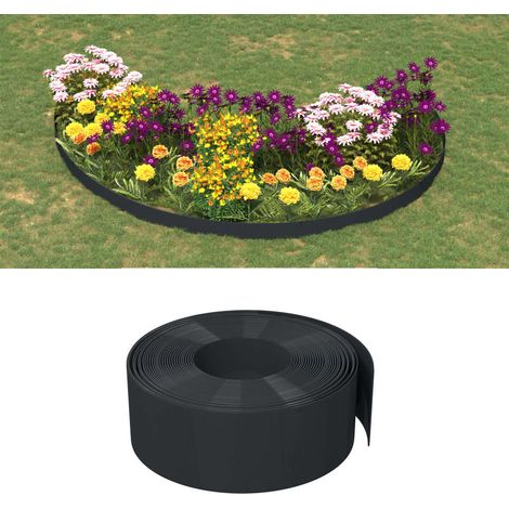 vidaXL Garden Edging Black 10 m 20 cm Polyethylene