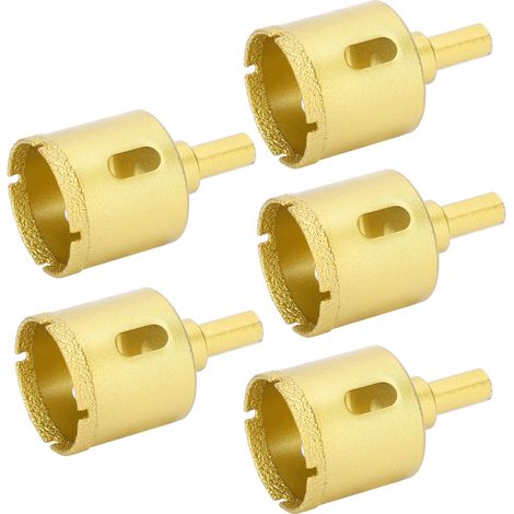 Lot de 5 forets diamantés de brasage pour marbre, béton, verre et céramique, 38 mm