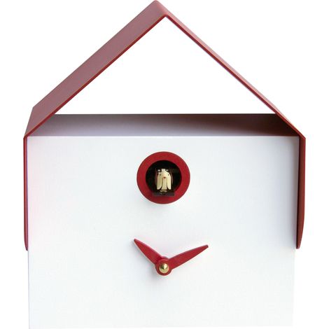 Orologio a Cucù da Parete e Tavolo 19,5x23x14 cm Pirondini Italia Dotto Bianco e Rosso (1/3)