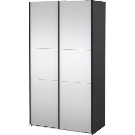 Como Schiebetürenschrank 2 Türen mit Spiegel 120x220cm matt grau. (1/5)