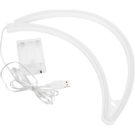 Guirlande lumineuse décorative LED pour fêtes à domicile, bars, chambres et autres pièces, comprenant une bande lumineuse néon en forme de lune, une lumière rose à double usage alimentée par USB. (1/5)