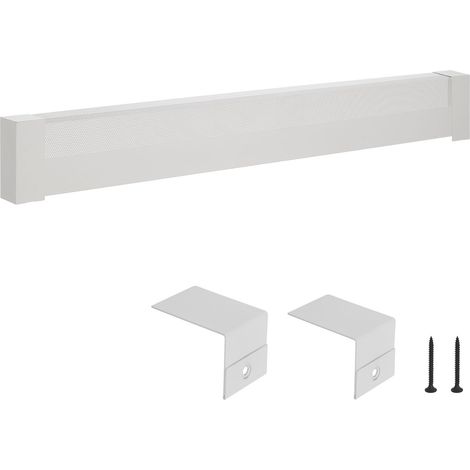 Cache pour Plinthe Chauffante, Série Basic, Couvercle pour Chauffage Électrique Standard, 1,53 m, Ventilation et Chaleur Efficaces, Cache de Remplacement en Acier pour Chambre à Coucher, Blanc (1/5)