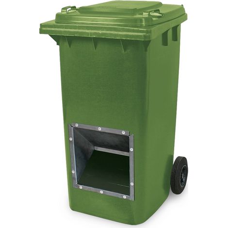 BRB Conteneur de 240 litres pour sel de déneigement avec ouverture pour retirer le sel et le gravier, vert (1/2)