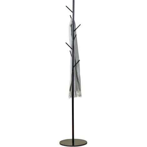 Ad Trend Appendiabiti da Terra in Ferro con Base in Marmo H170 Cm – Attaccapanni Moderno Nero