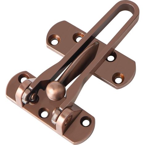 Verrou Porte Interieure Sécurité Loquet Porte D'entrée avec Barre Pivotante, Loquet Portail Extérieur en Métal pour Cabinet Chambre Portail Clôture, Bronze Rouge,EMS570-R (1/5)