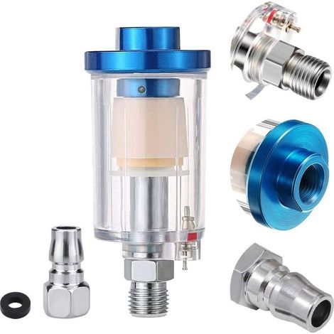 Filtre Séparateur Huile-Eau 1/4" Filtre Separateur d\'eau Compresseur Filtre à air comprimé Mini, Filtre à poussière séparateur d\'huile à Eau pour Pistolet à Peinture Compresseur d\'air (1/5)