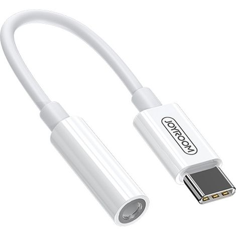 Adaptateur casque mini-jack femelle 3,5 mm - USB-C mâle blanc (1/4)